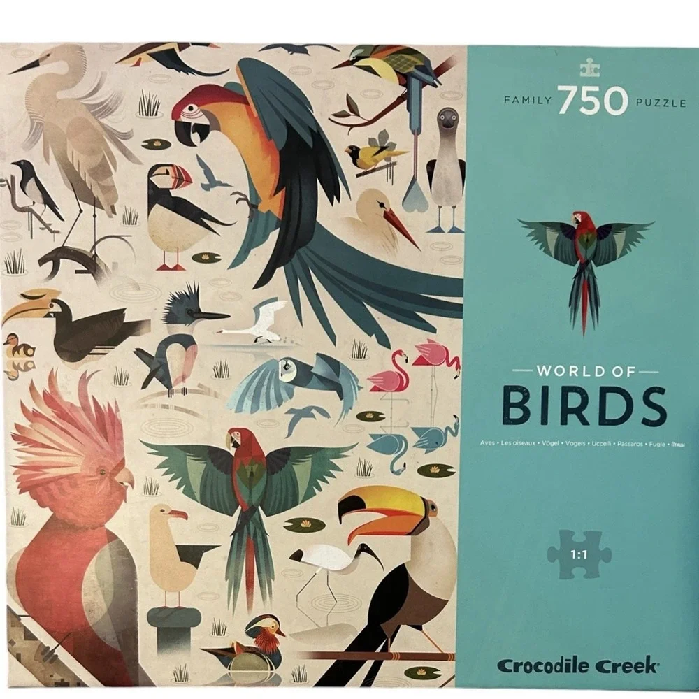 CROCODILE CREEK  World of Birds 750 Piece Jigsaw Puzzle w/ Poster NEW